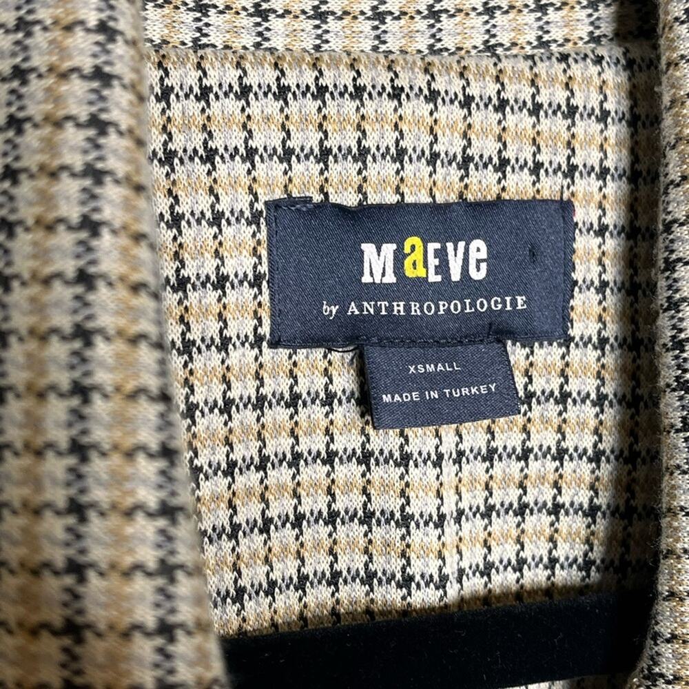 ANTHROPOLOGIE  Maeve Collegiate Knit Houndstooth Soft Blazer Jacket size XS - Picture 4 of 6